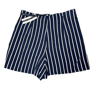 Topshop High Waist Striped Paper Bag Shorts